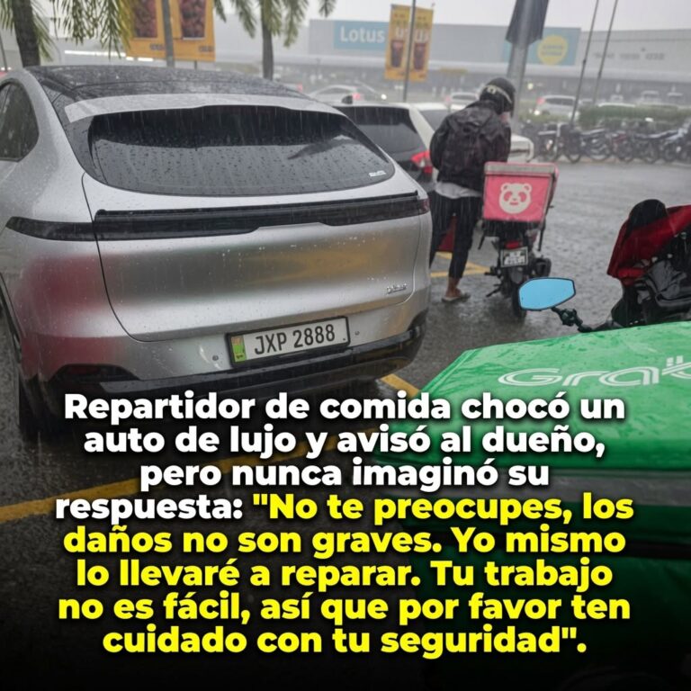 Repartidor chocó un auto de lujo y quedó sorprendido por la respuesta del propietario
